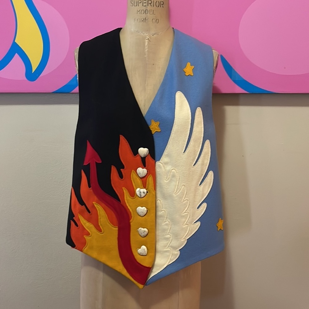Moschino Cheap Chic Flames Wings Devil Angel vest - Picture 2 of 10